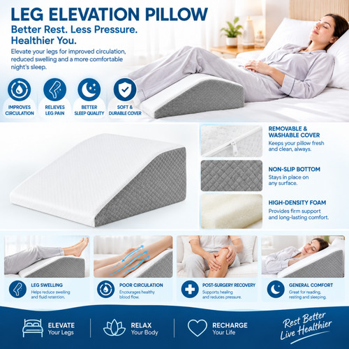 Memory foam leg wedge pillow - wedge, 8